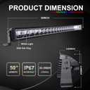 Lpteso RGBW LED Light Bar 50 inch 288W Flood Spot Combo Beam 2PCS 4 Inch 18W Flood RGB LED Pods with 16 Solid Colors Chasing RGB Halo Ring Changing with Strobe Flashing with Rocker Switch Wiring