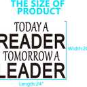 2 x Inspirational Quotes Wall Decals for Classroom: Motivational Vinyl Art Wall Stickers for Library School - Today a Reader Tomorrow a Leader 24" X 20"