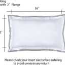 Set of 2 Elegant Embroidery Pillowcases, King Size, 100% Cotton - White Good Feeling Shams, Elegant Trims, Softer and Breathable Pillow Covers, 20x36 inches