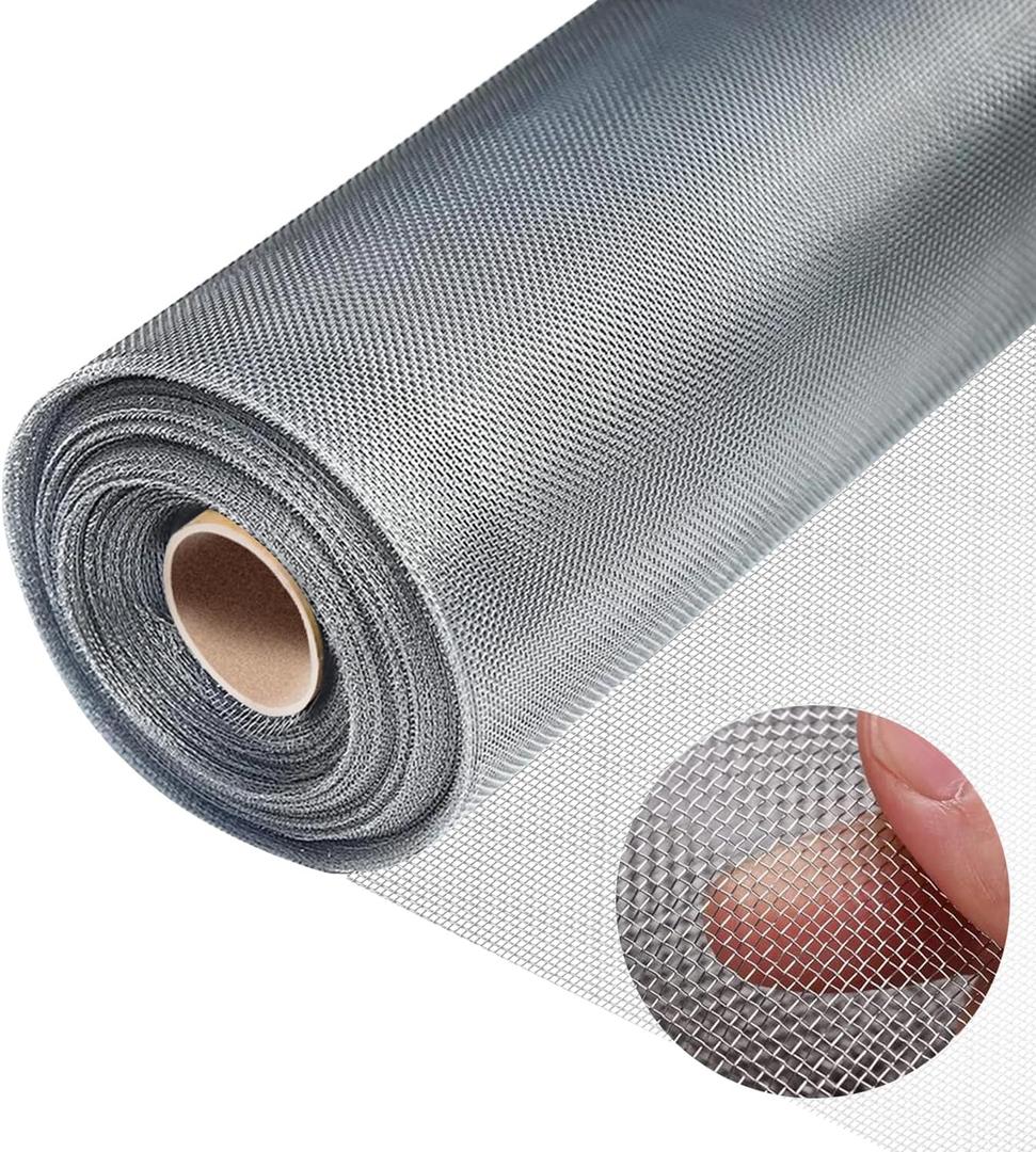 304 Stainless Steel Mesh, 47in x 10ft, 20 Mesh, Sturdy Metal Screen Roll for Window, Door, Air Vents, Filter, Cage, Garden, Patio, Pet (Sliver, 47inch x 10feet)