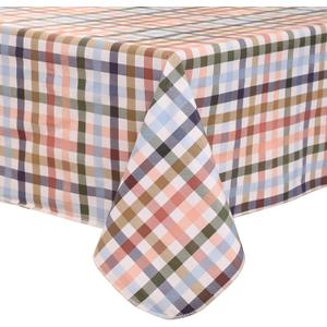Heavy Duty Vinyl Tablecloth with Flannel Backing Waterproof Oil-Proof Plastic Table Cloth Stain-Resistant Wipeable Rectangle or Square Table Cover for Indoor and Outdoor (Color Checkered 60x102 Inch)