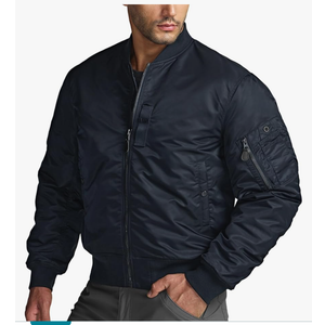 CQR Men's Casual Bomber Jacket, Outdoor Fall/Winter Zip-Up Windbreaker, Water Resistant Padded MA-1 Flight Jacket with Pocket, Large