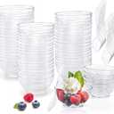 Kingrol 100 Mini Dessert Bowls with Spoons, 3 oz Disposable Dessert Cup for Mousse, Puddings, Appetizers, Condiments, Snacks