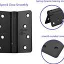 Self Closing Door Hinge 4 inch Matte Black Auto Close Hinges Adjustable 4 x 4 Inch Spring Hinges Door Closer Hinge 1/4" Radius Corner Commercial Auto Self-Closing Hinge UL Listed, 2 Pieces
