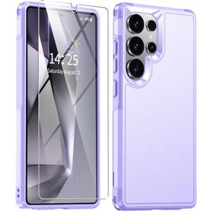 ANTSHARE for Samsung Galaxy S25 Ultra Case, S25 Ultra Case with Tempered Glass Screen Protector, [Military-Grade Drop Protection] Heavy Duty Shockproof Phone Case for Galaxy S25 Ultra 5G, Purple
