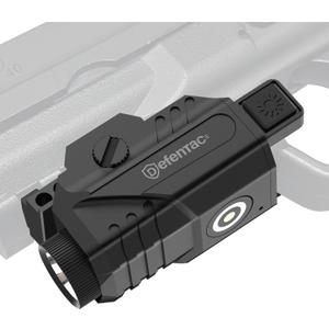 DEFENTAC Pistol Light with Strobe Function for Guns, 600 Lumens Tactical Flashlight for Handguns, High Performance Weapon Light, Magnetic Charging