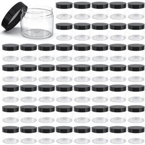 50 Pieces 4oz Plastic Jars with Lids Clear Round Cosmetic Container Empty Storage Jars for Makeup,Jewelry,Samples,Travel Storage