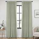 ANRODUO Back Tab Blackout Curtains for Bedroom Living Room, Rod Pocket Pinch Pleated Thermal Insulated Room Darkening Curtains 120 Inches Long 2 Panels, Sage Green, 52 x 120 Inch