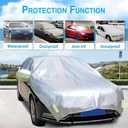 Half Car Cover All Weather Car Body Cover Sunshade Cover Snow Cover Waterproof Snowproof Universal 210D Oxford Fabric (Fit SUV Length 174'' to 189'')