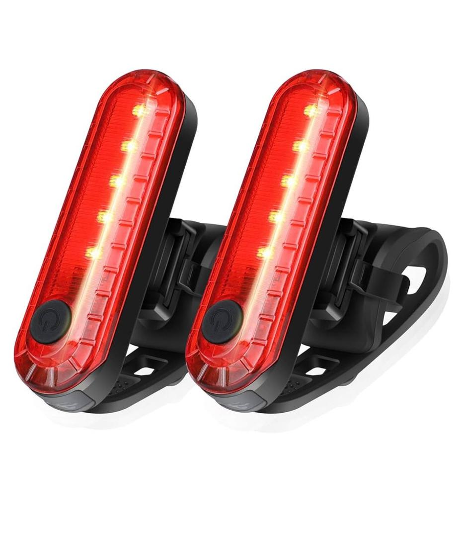 Ascher USB Rechargeable LED Bike Tail Lights 2 Pack, Bright Bicycle Cycling Rear Light, 4 Light Mode Options Safety Bike Light for Adults Kids Men Women Road Mountain(2 USB Cables Included)