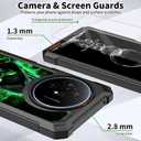 for TCL 50 XL 5G Phone Case,for TCL 50 XL Nxtpaper 5G Phone Case with Screen Protector [Tempered Glass],Dual Layer Protection Heavy Duty Shockproof,Reinforced Corners,Green Glitter Skull