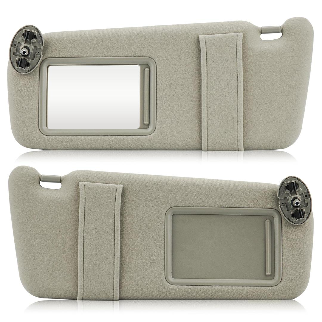 Hurotoms Sun Visor for 2007-2011 Toyota Camry Without sunroof, Right Passenger Side Gray Sun Visor Without Light, Replacement 74310-06750-E0