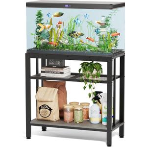 VOWNER 20-29 Gallon Fish Tank Stand - Metal Aquarium Stand, 30.7" L x 13.8" W x 29.5" H, Heavy Duty Reptile Tank Stand, Adjustable 3-Tier Fish Tank Rack Shelf for Home Office, 440LBS Capacity, Grey (30.7" x 13.8" x 29.5") VOWNER 20-29 Gallon Fish Tank Stand - Metal Aquarium Stand, 30.7" L x 13.8" W x 29.5" H, Heavy Duty Reptile Tank Stand, Adjustable 3-Tier Fish Tank Rack Shelf for Home Office, 440LBS Capacity, Grey (30.7" x 13.8" x 29.5")
