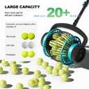 Tennis Ball Hopper for 120 Balls, Tennis Ball Basket with Removable Storage Bag, Wheeled Tennis Ball Cart for Serve Training, Portable Pickleball Baseball Hopper Basket