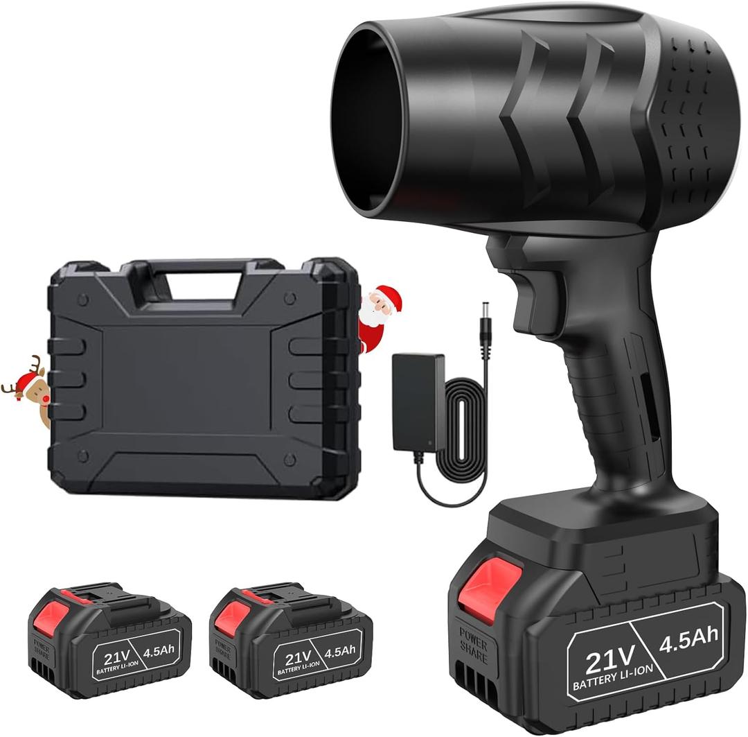 Leaf Blower Cordless with Battery and Charger,21V Electric Handheld Leaf Blower, 950000RPM Powerful Fan with Adjustable Speed, Lightweight Blower for Patio, Lawn, Blowing Leaves and Snow(Black)