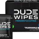 DUDE Wipes On-The-Go Flushable Wipes - 1 Pack, 30 Count - Unscented Extra-Large Individually Wrapped with Vitamin E & Aloe - Septic and Sewer Safe