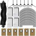 Bluevisk MS1 MAX Replacement Parts for For MONSGA MS1 MAX Robotic Vacuum Cleaner Parts with 1 Roller Brush, 4 HEAP, 6 Mop, 6 Dust Bags, 6 Side Brushes, 1 Clean Brush
