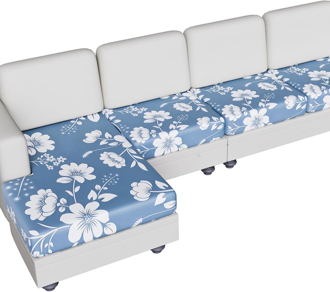 Stretch Couch Covers for L-Shaped Couch Cover & Sectionals with 3 seat Cushion Covers,Floral Print L Shaped Sofa Slipcovers,Washable Soft Wear-Resistant Sofa Protector for Pets