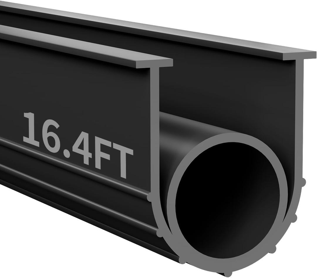 Garage Door Seals Bottom Rubber Weather Stripping Kit Seal Strip Replacement, U+O Ring Weatherproof Threshold Buffering Sealing Rubber, 5/16 Inch T Ends, 3.94 Inch Width (16.4 Ft, Black)