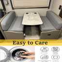 Camper Cushion Covers, 2 Pack Rv Seat Covers Rv Dinette Seat Cover Light Gray, Machine Washable Universal Fit for Camper Seat Covers Dinette Booth