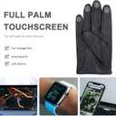 Zjjseloru Mens Genuine Lambskin Leather Driving Gloves Unlined, Touchscreen, Black, Large