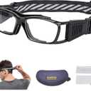 Basketball Dribbling Glasses Sports Protective Eyewear Goggles for Men Women (Black)