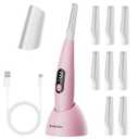 Sonic Dermaplane Razor for Women Face,WomenS Facial Exfoliation & Peach Fuzz Hair Removal System,Anti-Aging3 Speeds8 Dermaplaning BladesRechargeable,Sonic Dermaplaning Tool (Pink)