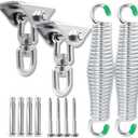 Porch Swing Hanging Kit, Load 1600 lbs, 360 Rotating, Stainless Steel Heavy Duty Hanger Spring for Porch Swing, Hammocks, Sandbags, Yoga, etc. [2 Sets]