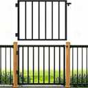 36" W x 42" H Outdoor Deck Gate Kit, Black HeavyDuty Steel AntiRust Deck Gate, Outdoor Fence Gate for Deck Railing, Patio, Porch, Garden & Yard