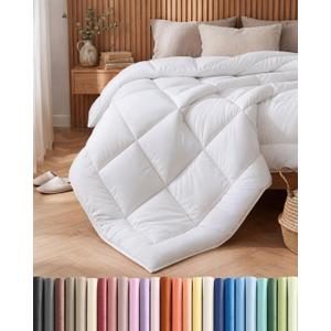 King Size, White Alternative Down Comforter - Warm, Lightweight & Breathable Hotel Quality Bedding Set for Men, Women, Kids and Teens - All Season Oversized Cooling Microfiber Duvet Insert Comforter