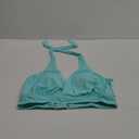 Women's Supportive Halter Bikini Padded Push Up Ruched Bust Hook Back Swimsuit Bathing Suit Tops Only (X-Large, Mint)