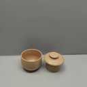 TEATALK French Large Butter Crock, 8oz Ceramic Keeper with Lid, Floral Embossed Butter Dish with Water Line for Soft Spreadable Butter, Brown