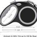 Retractable Dog Leash, 26 Feet Dog Leash for Small to Large Dogs up to 110lbs,Heavy Duty Design with Anti-Slip Handle, One-Handed Quick-Lock Braking System.