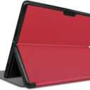 Tablet Cover for Microsoft Surface Pro X 13" (2021/2020/2019 Release),Ultra Slim Lightweight Leather Case for Microsoft Surface Pro X,Compatible with Type Cover Keyboard (Red)