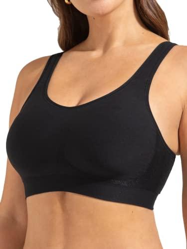 SHAPERMINT Wireless Bras for Women No Underwire – Small to Plus Size Bralettes with Support and Natural Lift, XL, Black