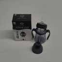 GROSMIMI Spill Proof no Spill Magic Sippy Cup with Straw with Handle for Baby and Toddlers, Customizable, PPSU, BPA Free 6 oz (Charcoal)