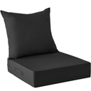 Outdoor Cushions for Patio Furniture,Outdoor Seat Cushion Set 24 x 24 x Inch,Waterproof & Fade Resistant Outdoor Chair Cushions,Deep Patio Chair Cushion with Removable Cover,Black