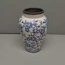 Vintage Blue and White Vase Porcelain Flower Vase Ceramic for Home Decor Rustic 9.7" H (Large)