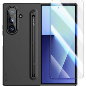 Nillkin for Samsung Galaxy Z Fold 7 Case with Upgraded Pen & Screen Protector, Fast Wireless Charging, Superior Liquid Silicone, Protective Slim Phone Case with Stylus for Galaxy Z Fold 7, Black