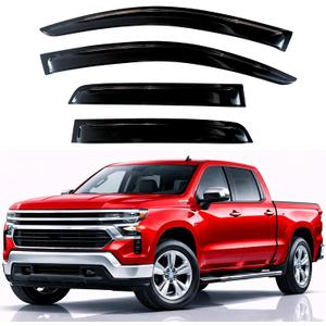 KPY Rain Guards Fit for 2019-2026 Chevrolet Silverado/GMC Sierra 1500 Crew Cab, Out-Channel Window Visor Vent Deflector, Truck Accessories for 2020-2026 Chevy Silverado/Sierra 2500HD 3500HD Crew Cab
