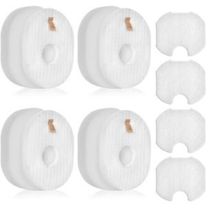 4 Pack Filter Replacement for Shark Rocket HV301, HV302, HV30126, HV300, HV305, HV292, HV307Q, QS301Q, HV310, UV450 Ultralight Corded Stick Vacuum, Part #XFFV300, 4 Foam + Felt + Post Filters