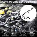 4-Way Hose Water Hose Assembly for BMW 128i 323i 325i 328i 330i No.17127548224 Engine Expansion Tank Thermostat Oil Cooler Heater Hose Black 1 Pcs