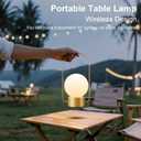 Cordless Portable Table Lamp, Gold 2600mAh Rechargeable Battery Operated Lamp, Stepless Dimming Touch Light, Small Bedside Nightstand Light for Bedroom Living Room Shelf Decor