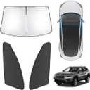 Karltys 3PCS Windshield Sun Shade for 2014-2024 Jeep Cherokee, Front and Side Window Sunshade Cover Custom Fit Cherokee, Foldable Sun Visor Protector Keep Your Car Cool, Thick 210T Material