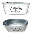JGT Mini Metal Farmhouse Oval Shaped Garden Planter ''Flowers