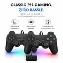 Hopevry Wired PS2 Controller | 2 Pack Compatible with Sony PS2/PS2 Slim/PS1 | PlayStation 2 Controller with Dual Vibration, Plug and Play, Ergonomic grip for extended gaming