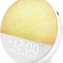 Geuuap Sunrise Alarm Clock White Noise Machine | Natural Wake-Up Light for Bedroom with 30 Soothing Sleep Aids, Bluetooth Speaker, Dimmable Clock, Screen-Free Design for Baby Adults Kids-White