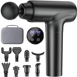 cotsoco Massage Gun, Muscle Massage Gun Deep Tissue Back Massager for Pain Relief, 20 Speeds Handheld Electric Massager Tool with Silent Brushless Motor, Suitable for Gym Office Home Travel (Dark Grey)