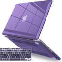 IBENZER Compatible with MacBook Pro 13 Inch Case 2015 2014 2013 end 2012 A1502 A1425, Hard Shell Case with Keyboard Cover for Old Version Mac Pro Retina 13, Crystal Purple, R13CYPU+1