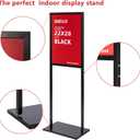 DISPLAYSWORKER Sign holder floor stand, heavy Duty Pedestal poster banner stand for display,2228 inch slide-in double sided poster sign holder floor standing for board Display (Black, 2228)